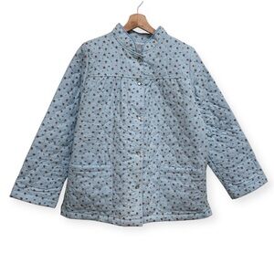 The Vermont Country Store Double Quilted Ditsy Floral Bed Jacket